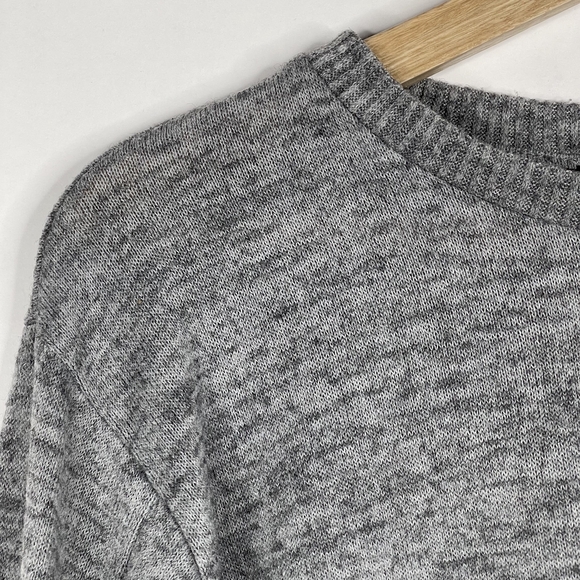 2/$30 ZARA Pearl Button Sleeve Sweatshirt Dress Medium Heather Gray Mini #7272 - Picture 7 of 15